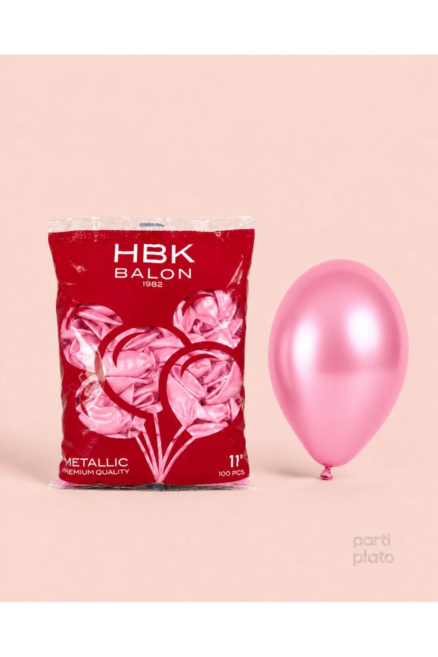 Hbk Metallic Baby Pink Balloons 11 Inch 100 Pieces, Birthday Wedding Engagement Party Decoration Balloon