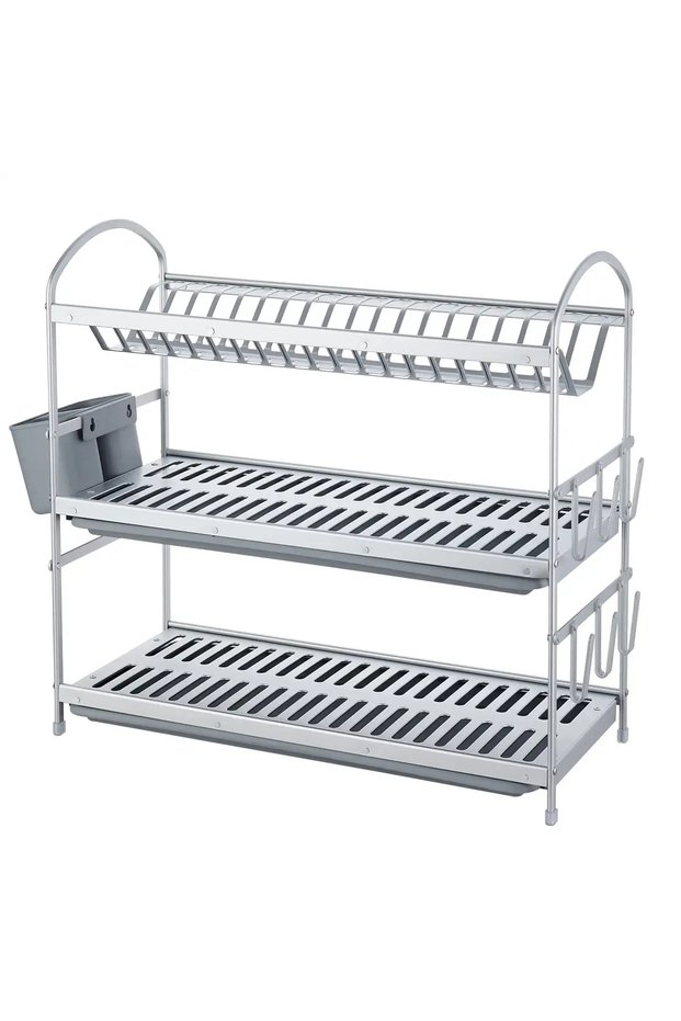 3-Layer Dish Rack (L 62.2 cm, Chrome)