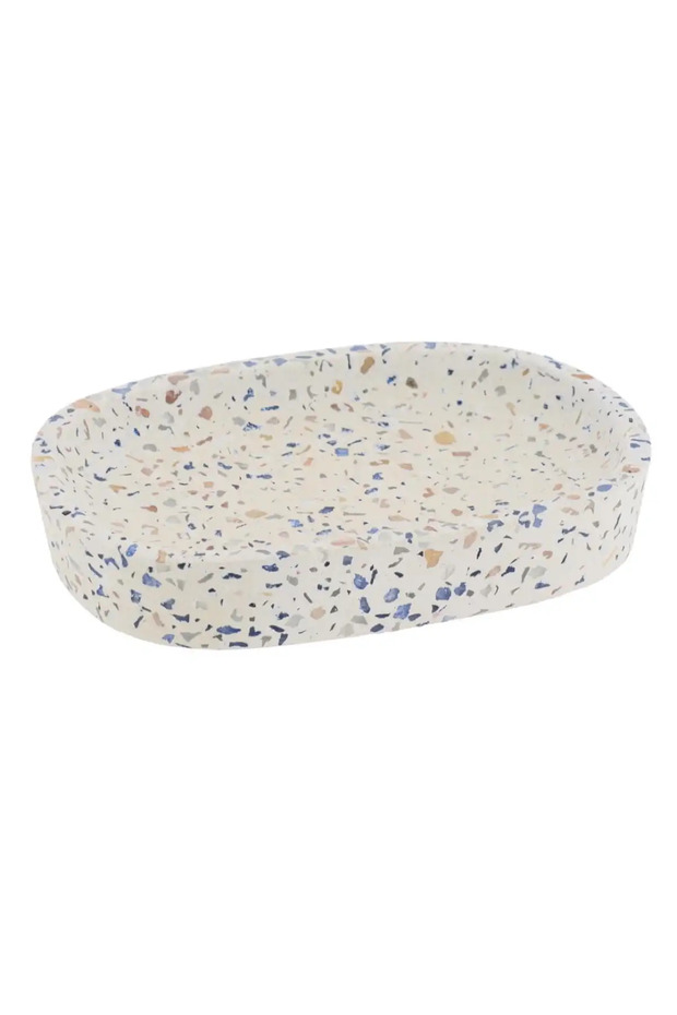 Cement Soap Dish (Terrazzo, 13 x 9 x 9 cm)