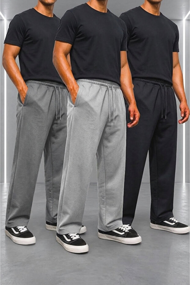 3-Pack Men's Premium Sweatpants Comfortable Fit - Casual & Sports Pants