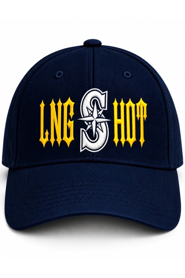 Longshot Navy Blue Unisex Embroidered Hat | Gothic Design Baseball Cap | Adjustable
