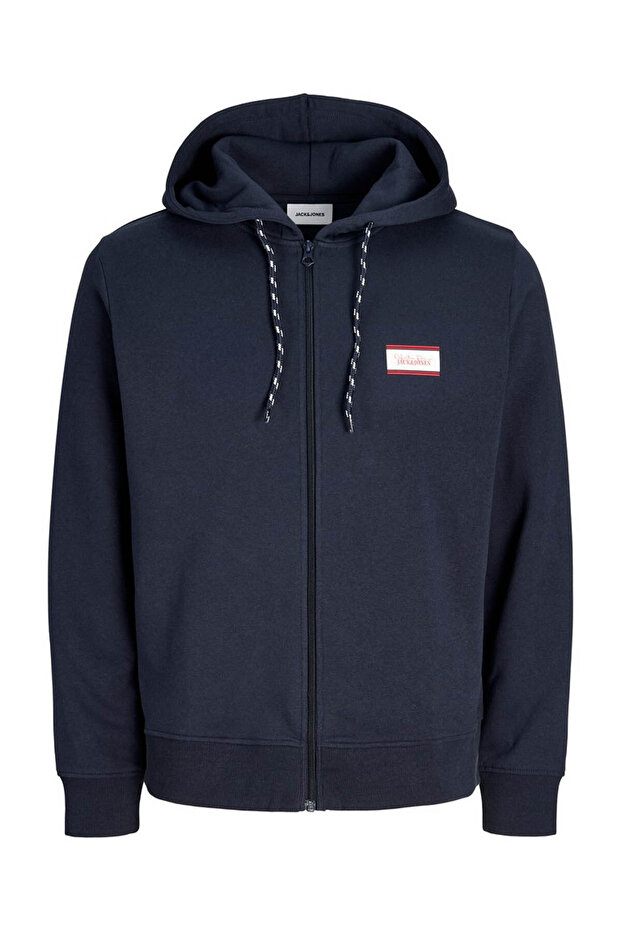 Jjbuster Zip Hood Bts Zippered Navy Blue Men's Sweatshirt 12298627