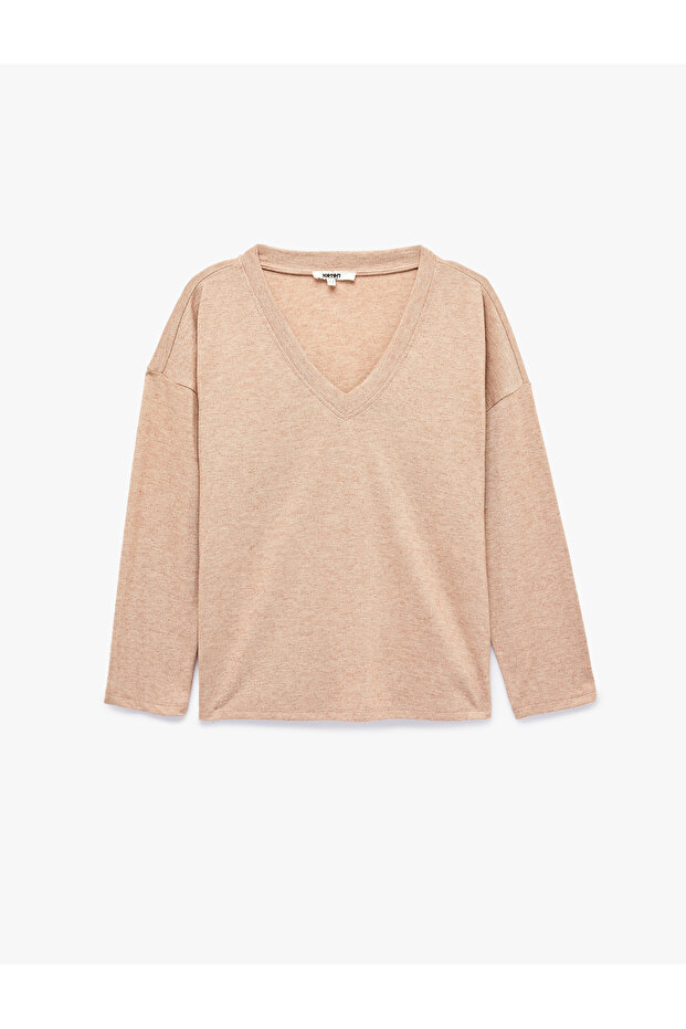 Long Sleeve Comfortable Fit V-Neck Pajama Top