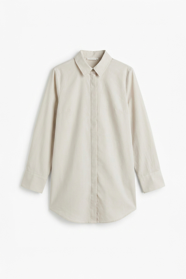 Long Shirt with Hidden Placket