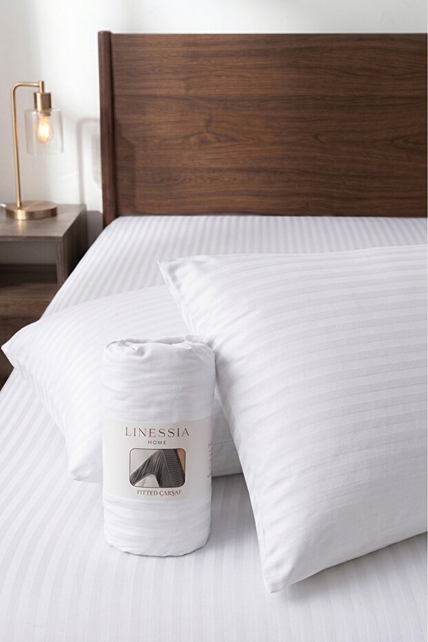 Cotton Striped Satin Elastic Sheet Set