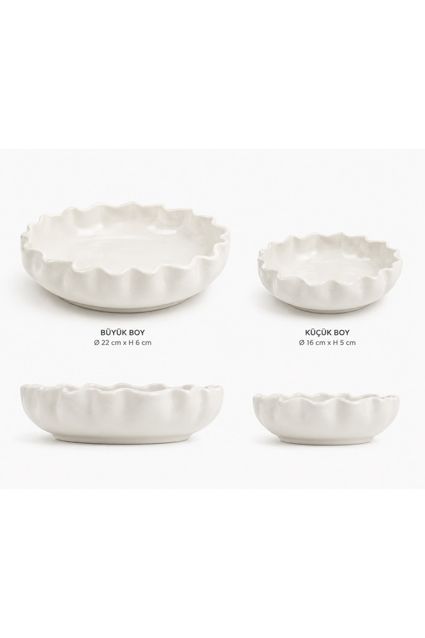X Duygu Batum Hardal Momento Wave Bowl Set Serving Presentation Plate