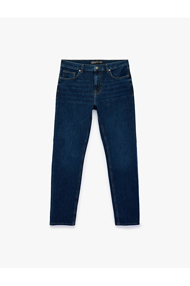 Cotton 5-Pocket Regular Waist Slim Fit Jean Trousers - Brad Jean