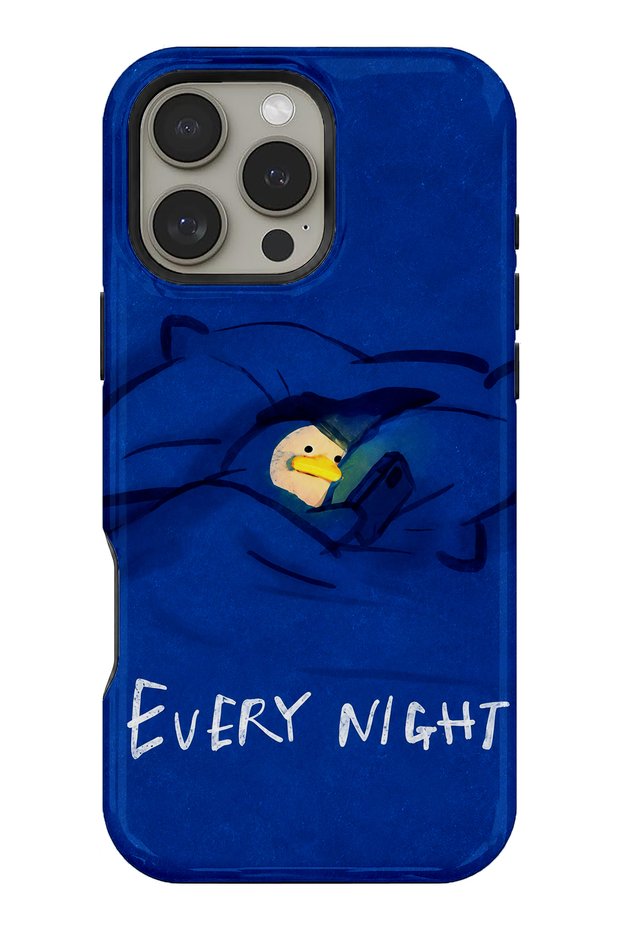 Compatible with iPhone 15 Pro - Every Night Is Duck Night, Double Layer Tough Cover, Glossy Surface Protective Glossy Case