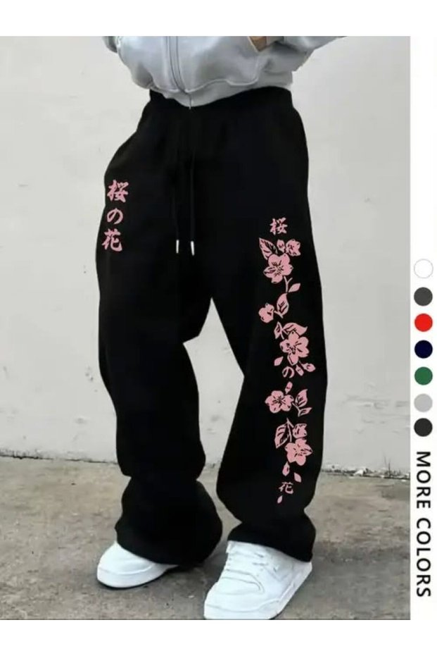 Unisex Oversize Baggy Sweatpants – Printed Loose Fit Streetwear Jogger Pants