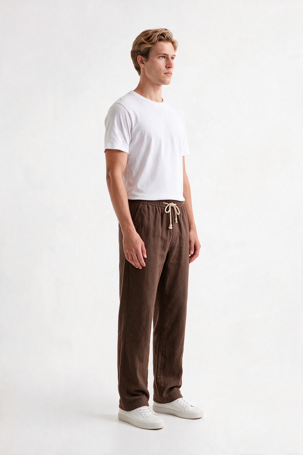 Muslin Look Baggy Sweatpants with Wide Legs and Comfortable Fit
