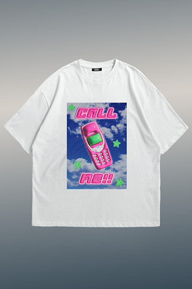 Call Me Printed Unisex Oversize T-Shirt