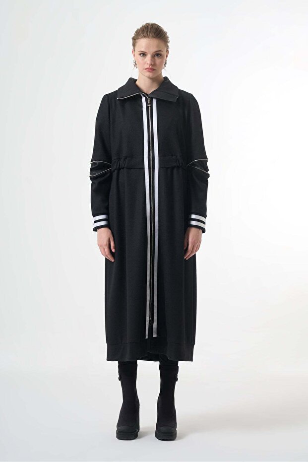Felt Cape with Front and Cuff Striped details