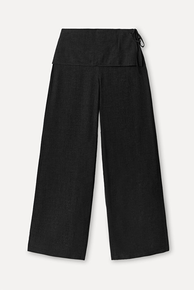 Women's Anthracite Side-Tie Relax Fit Trousers