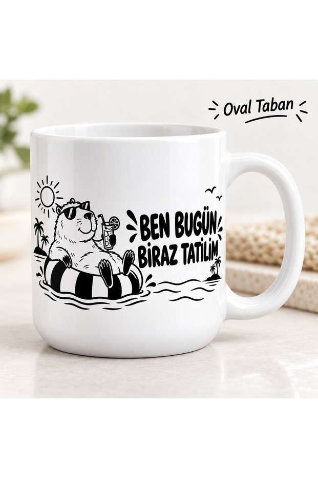 I'M on Vacation Today Written Porcelain Mug 300 ml – Funny Holiday Themed Gift Coffee and Tea Cup