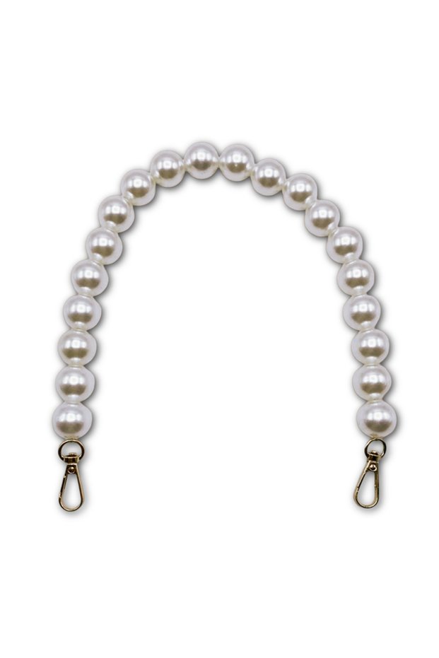 Acrylic Bag Handle White Pearlescent Model Gold Color Hooked 45 cm