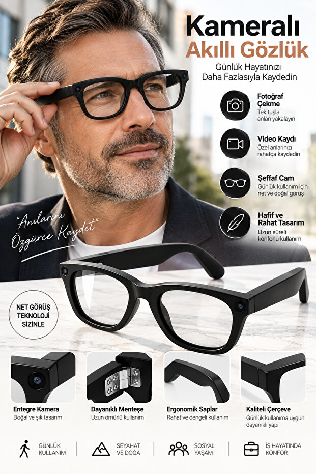 Artificial Intelligence Powered Smart Camera Sunglasses Smart Glasses -