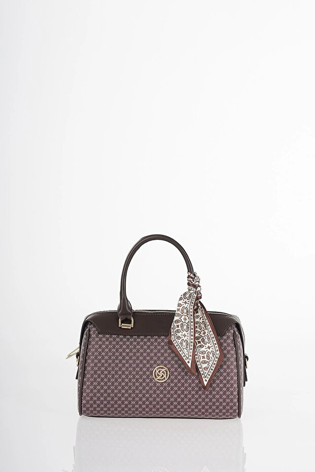 Monogram Pattern Handbag Brown