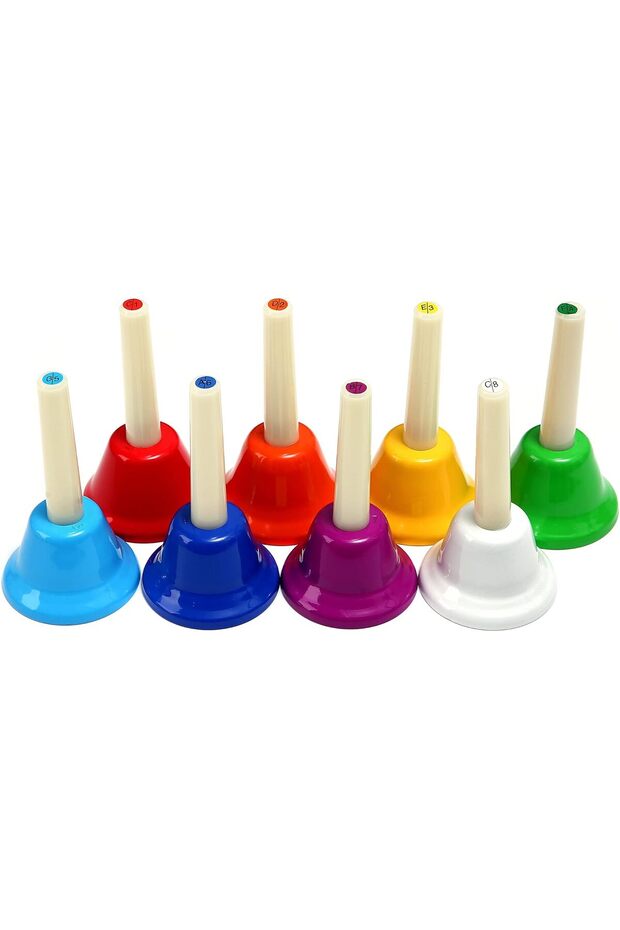 8 Note Colorful Handbells Set,Musical Instrument for Kids and Grown-up,C-D-E-F-G-A-B-C Notes