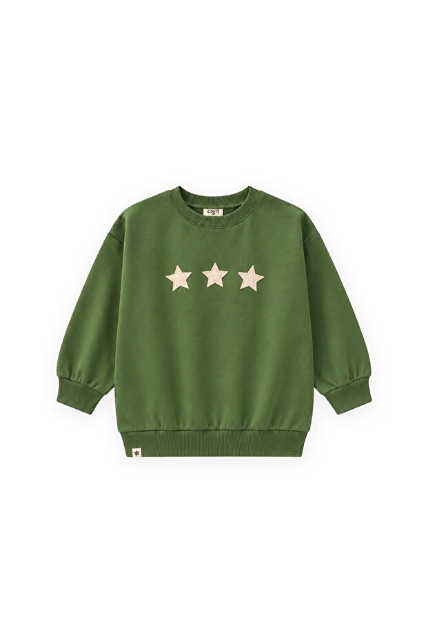 Seasonal Sweatshirt 1-7 Years Old Fat Green
