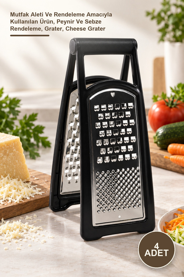 4 Pieces Grater – a Product Used for Kitchen Tools and Grating Purposes, for Grating Cheese and Vegetables, Grater, Cheese Grater
