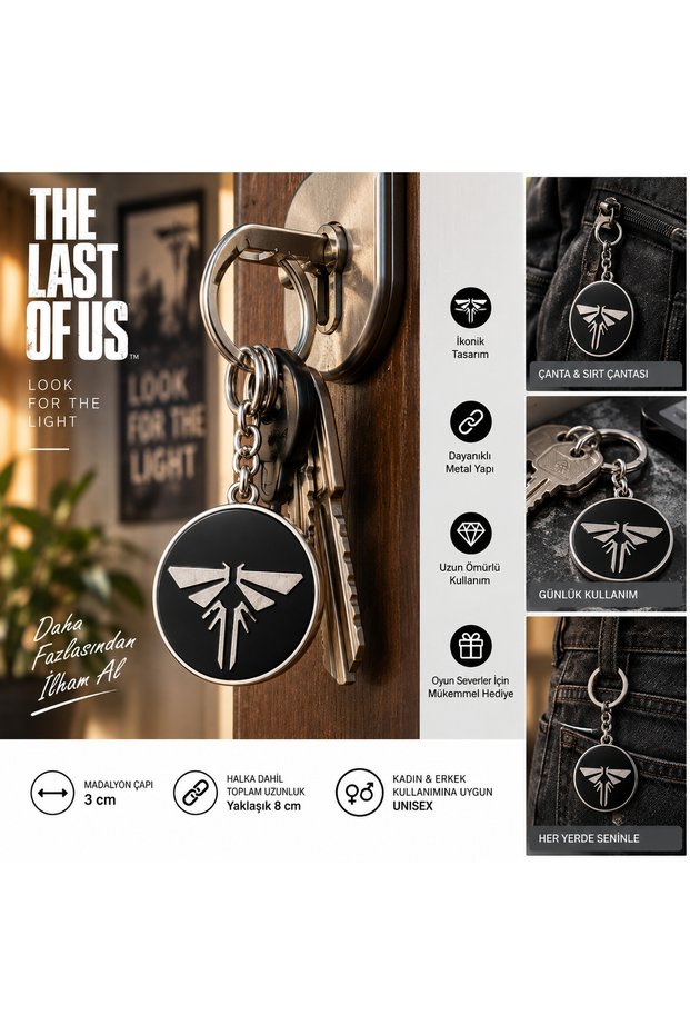 The Last of Us Firefly Symbol Medallion Keychain – Unisex Game-Themed Metal Keychain