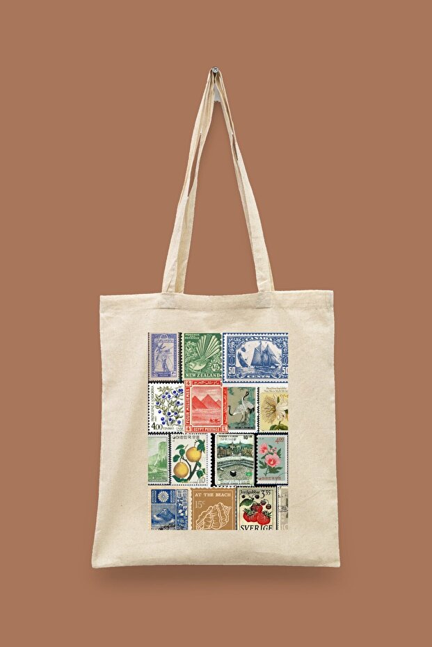 Vintage Series 12 - Stamp Collection Islamic Series Tote Bag Printed Cloth Bag