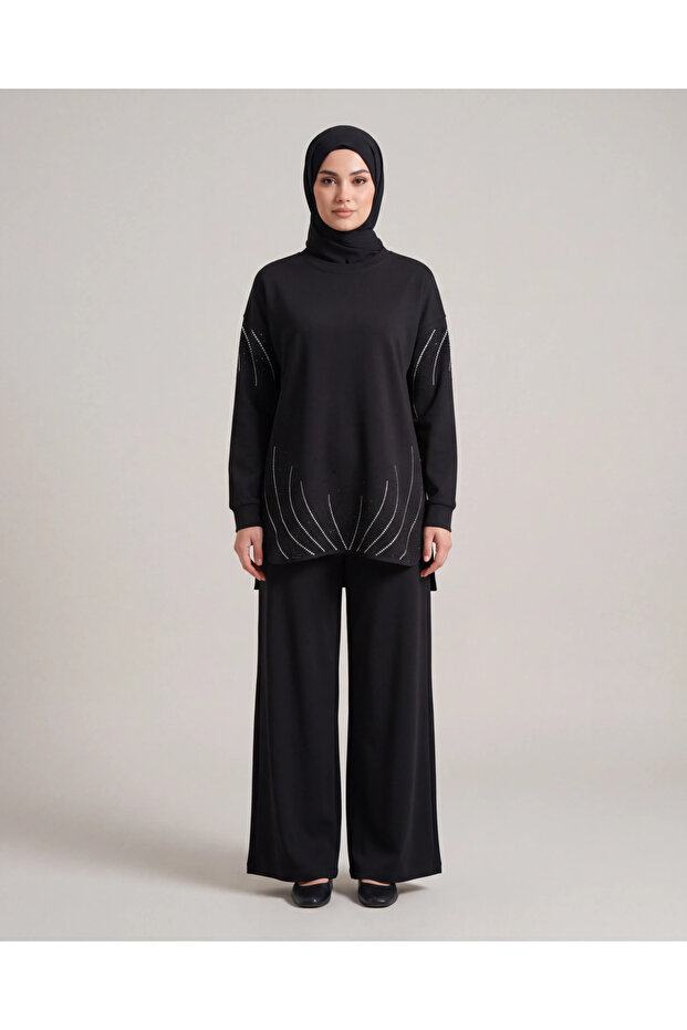 Stone-Embellished Soft Textured Flexible Premium Suit