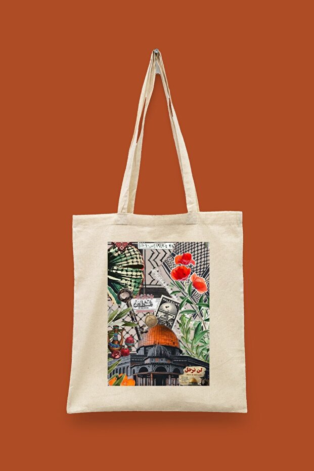Ümmet Geography Series 04 - We Will Stay Here Islamic Series Tote Bag Printed Cloth Bag