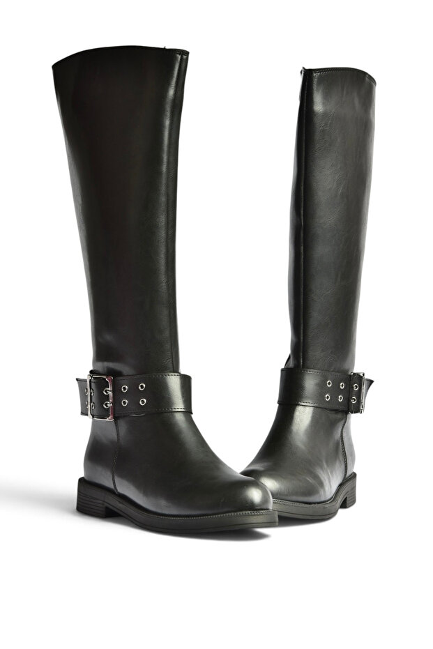 Z608183109 Black Flat Sole Classic Women's Boots