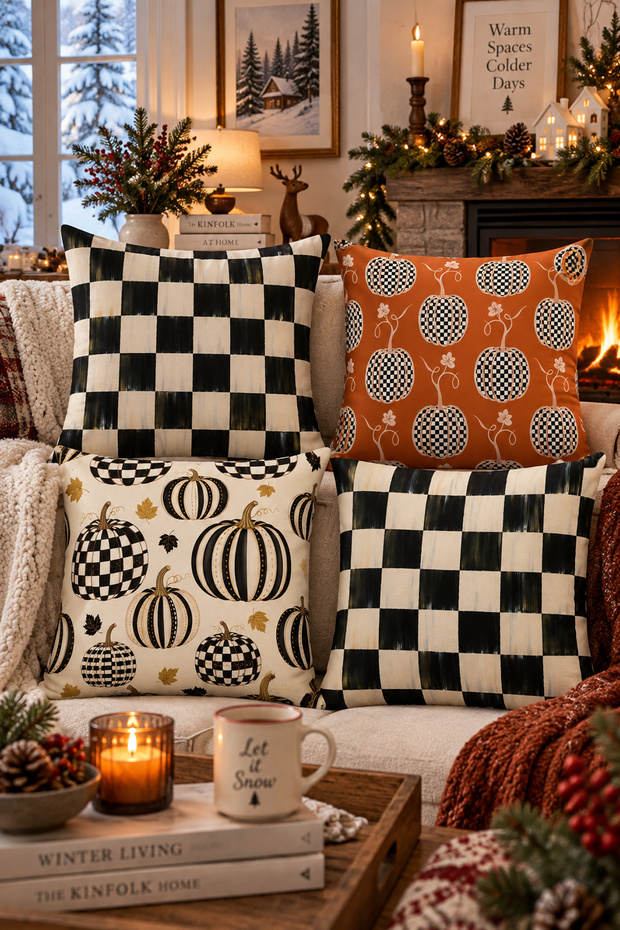 Double-Sided Printed 4-Piece Throw Pillow Cover Set 6Eld19