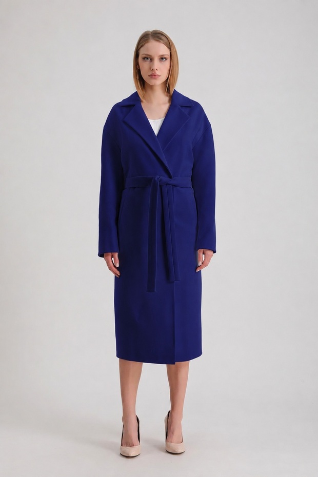 Navy Blue Cashmere Coat