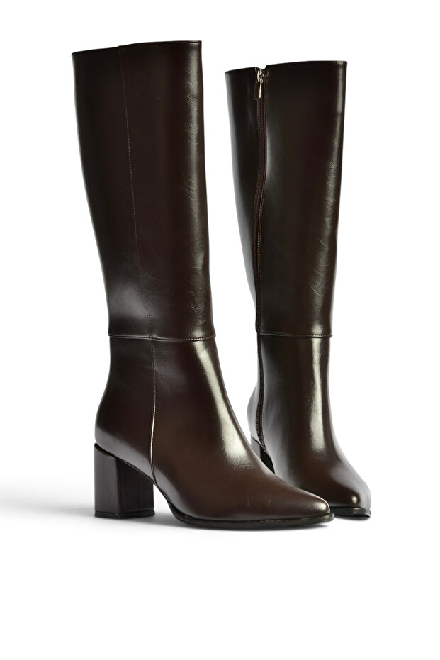 Z480173260 Brown Rustic Thick Heeled Women's Boots
