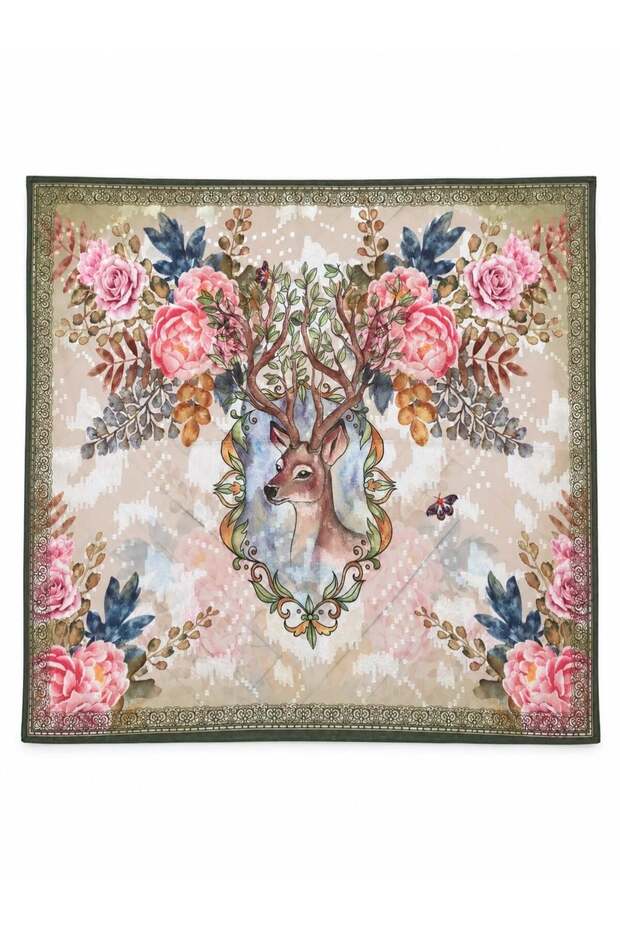 Satensi Square Shawl Women's Pink - Beige
