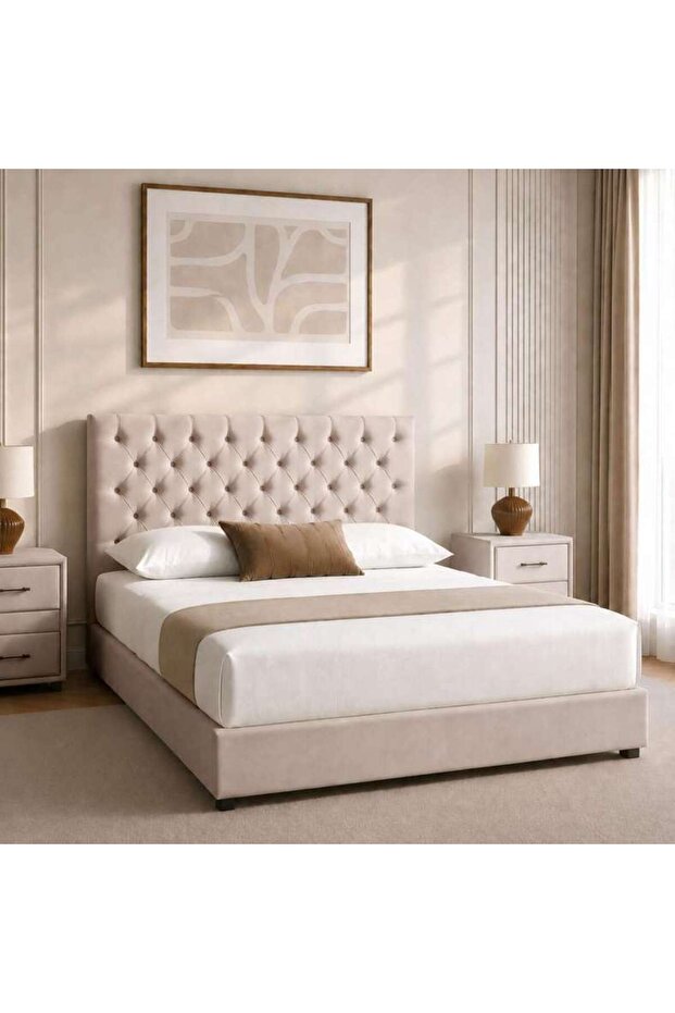 THALASSA QUEEN BED 160X200 CM - BEIGE