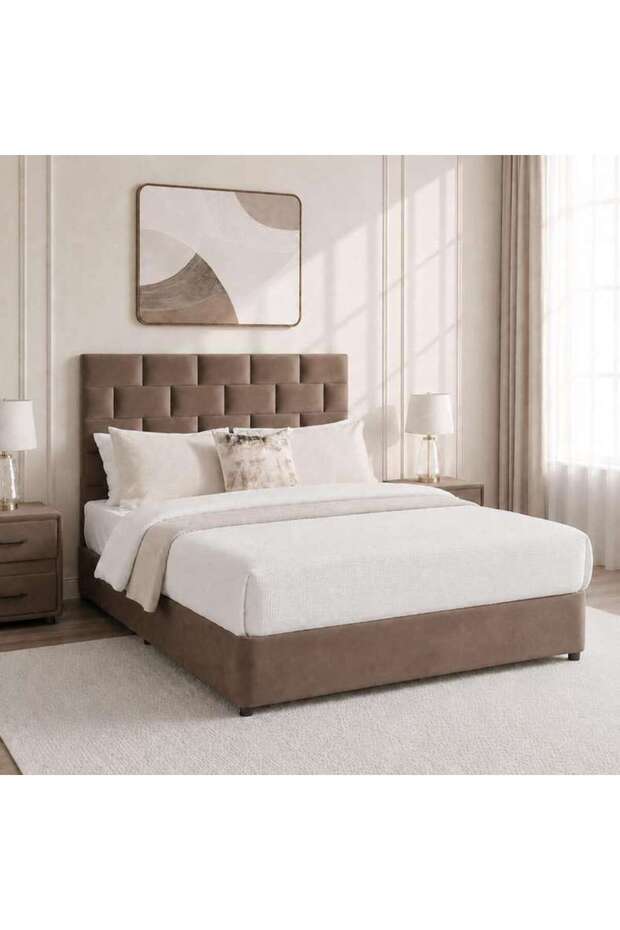 AETHER QUEEN BED 160X200 CM - BROWN