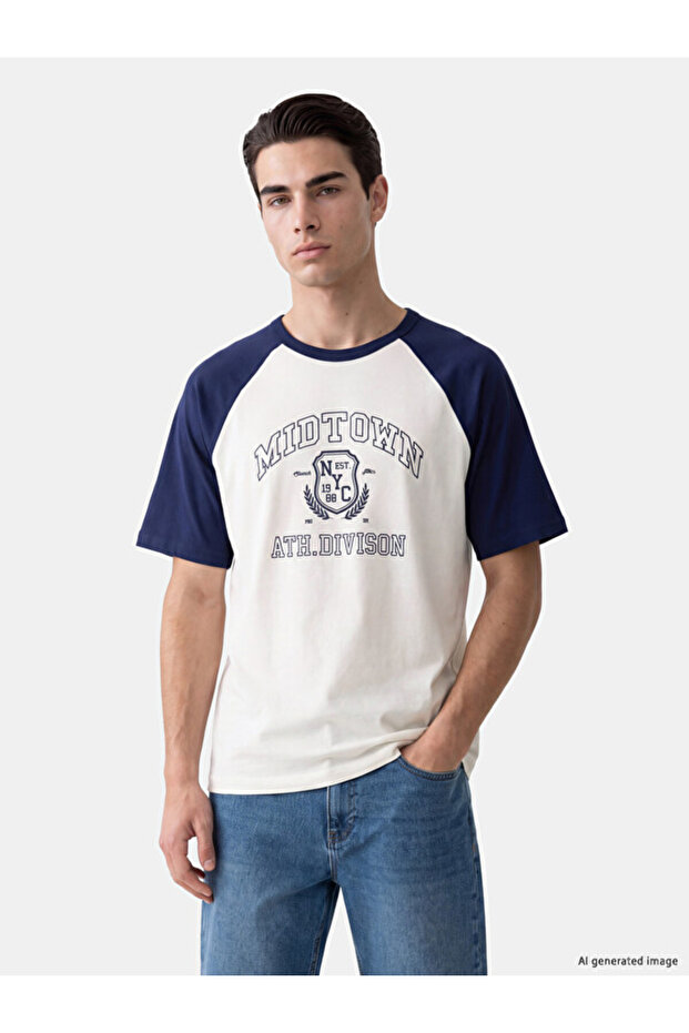 Crew Neck Nyc Printed Men's T-Shirt