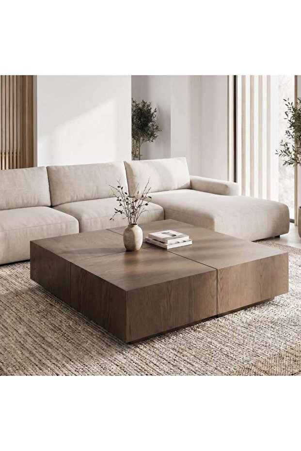 ROCCO COFFEE TABLE OAK VENEER- DARK BROWN