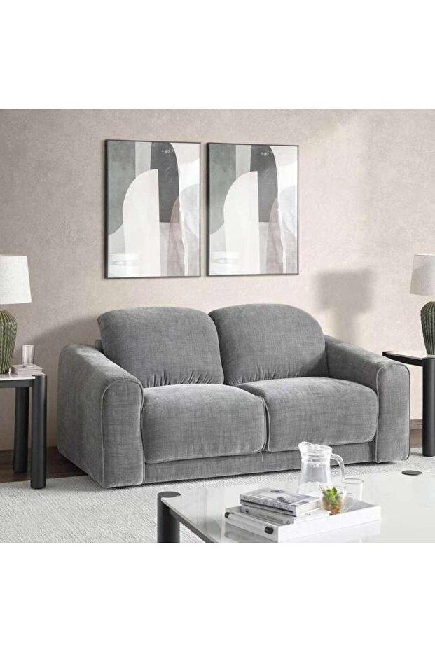 BASKIN 2 SEATER SOFA - GREY