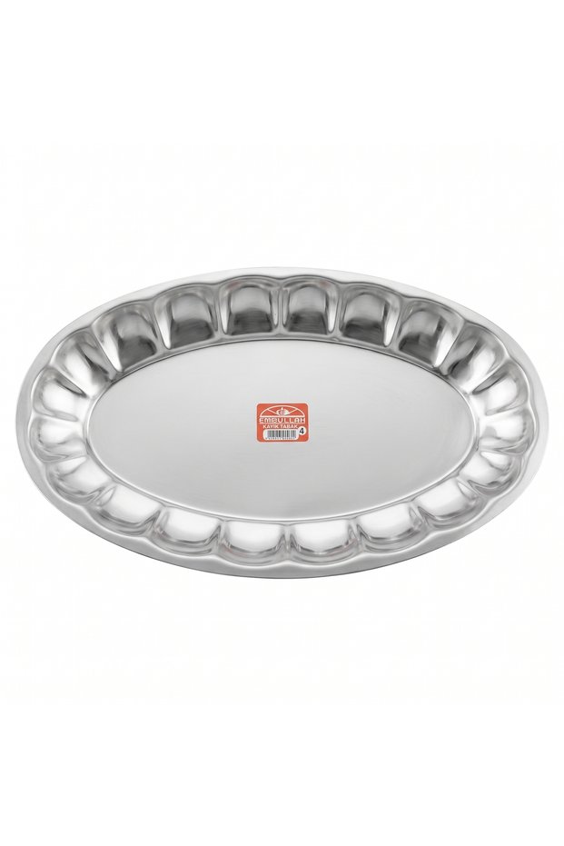 Stainless Steel Sectioned Kayak Plate No:4 Extra Large 33,70X19,50 cm Family Size Fruit Plate