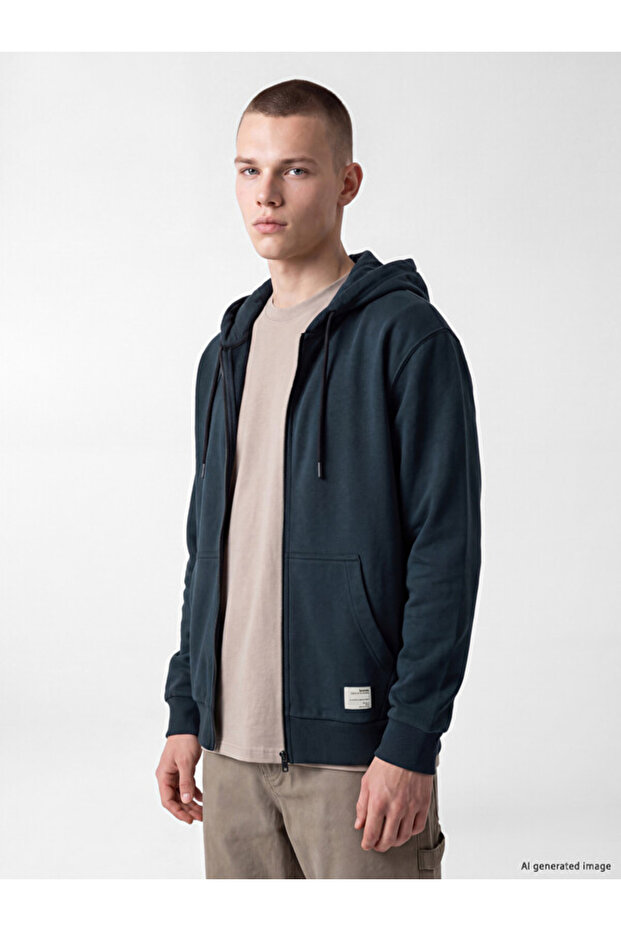 Hooded Men's Zippered Sweatshirt