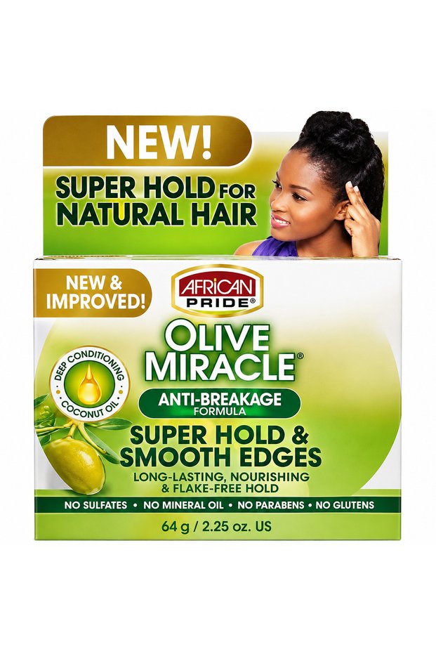 Pride Olive Miracle Silky Smooth Edges Hair Gel 2 (64g)
