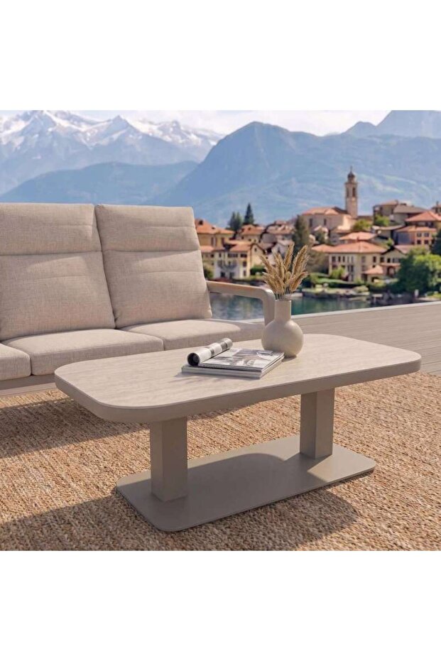 GRAYSON OUTDOOR HEIGHT ADJUSTABLE COFFEE TABLE - BEIGE