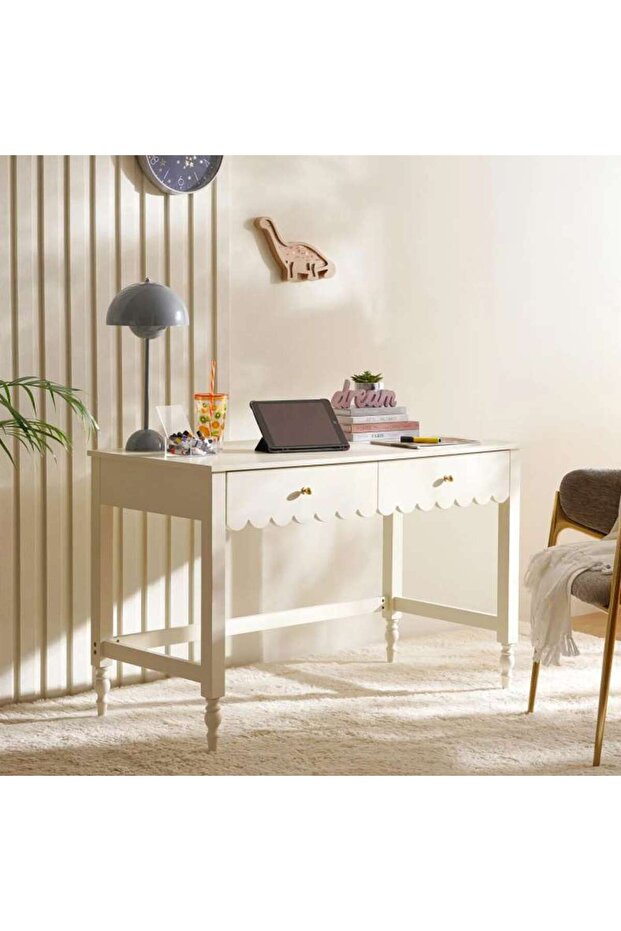 CLAM KIDS STUDY DESKS WITH 2 DRAWER - WHITE