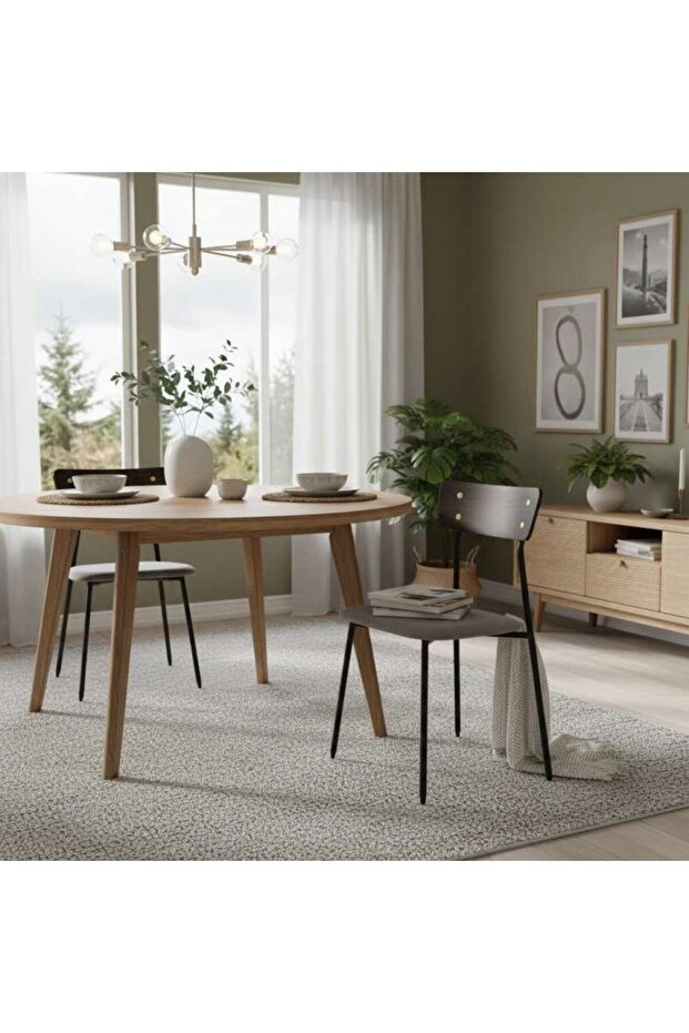 NEDICO DINING CHAIR SOLID WOOD - BROWN