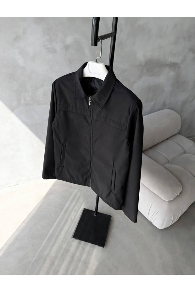 Men's Lined Zippered Casual Jacket