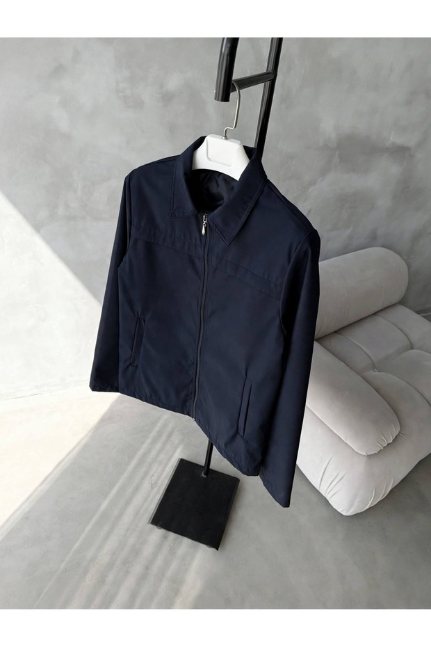 Men's Lined Zippered Casual Jacket