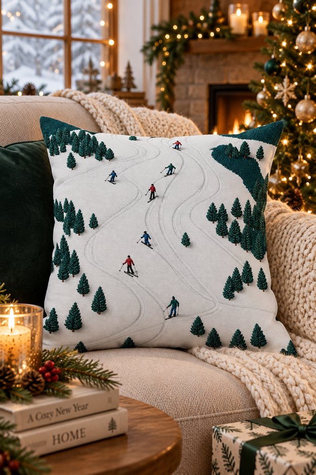 Christmas Double-Sided Printed Throw Pillow Cover 6Echd1