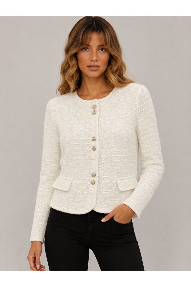 Women's Buttoned Knitwear Cardigan 27K12301-16