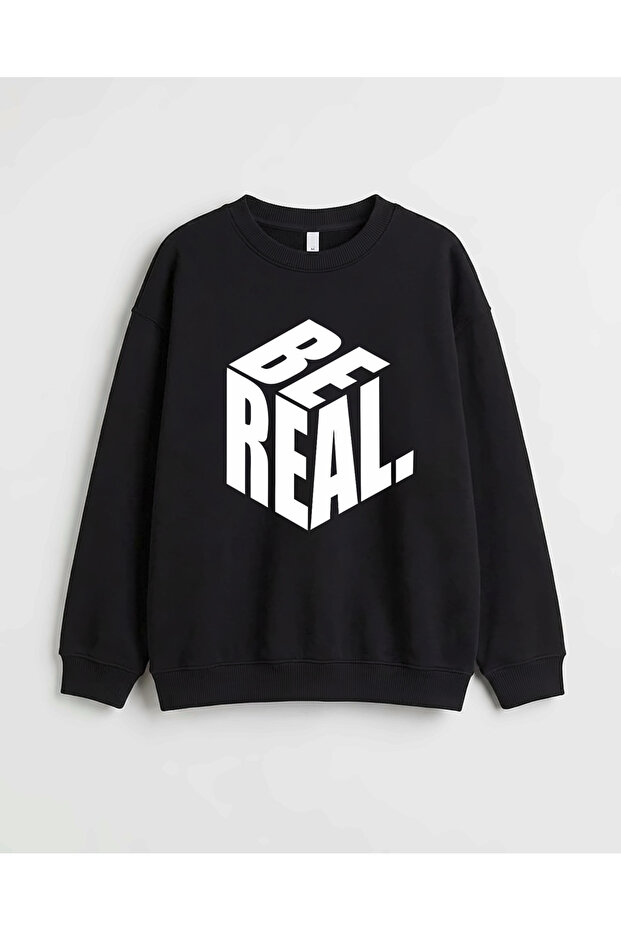 Real 3d printed premium crew neck long sleeve sweatshirt