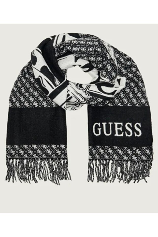 Unisex Scarf Shawl Monogram Patterned Tassels Suitable for Daily Use Soft Textured Aw5662Pol03